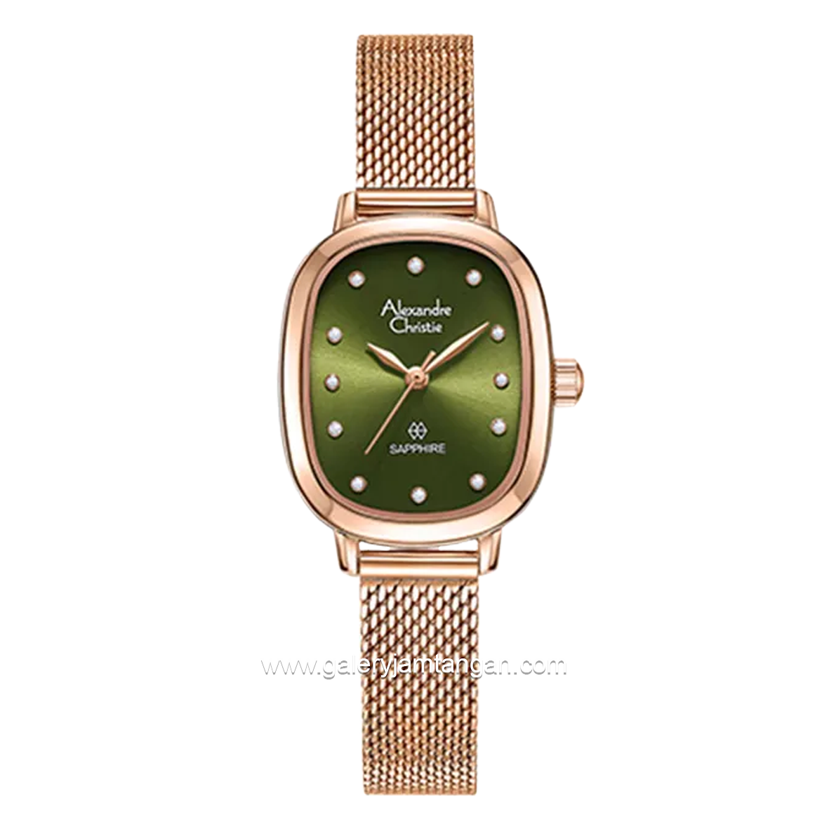 Alexandre Christie AC 2B40 LH Rosegold Dial Green Shandrope Strap