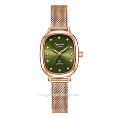 Alexandre Christie AC 2B40 LH Rosegold Dial Green Shandrope Strap