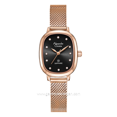 Alexandre Christie AC 2B40 LH Rosegold Dial Black Shandrope Strap