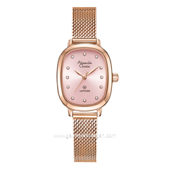 Alexandre Christie AC 2B40 LH Rosegold Dial Pink Shandrope Strap
