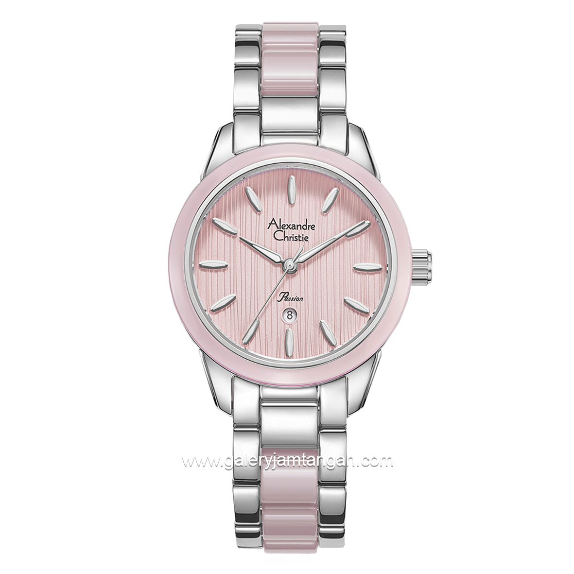 Alexandre Christie Passion AC 2B42 LD Pattern Dial Dual Tone Stainless Steel Acetate Strap