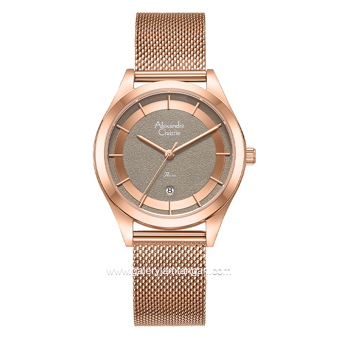 Alexandre Christie AC 2B43 LD Rosegold Dial Brown Shandrope Strap