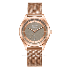 Alexandre Christie AC 2B43 LD Rosegold Dial Brown Shandrope Strap