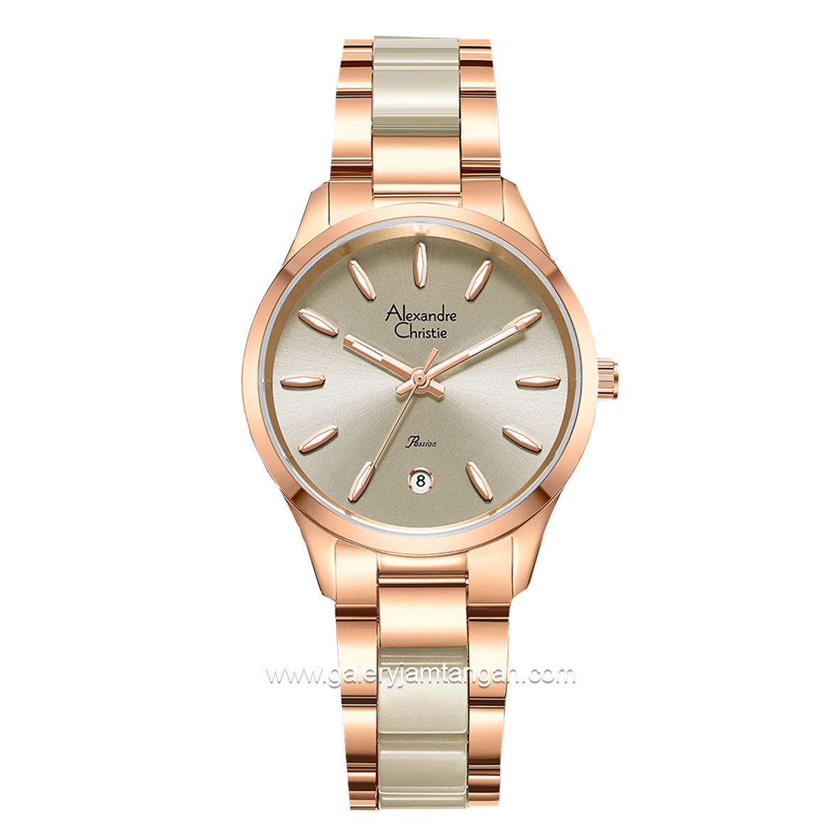 Alexandre Christie AC 2B44 LD Rosegold Combinasi Cream Stainless Steel
