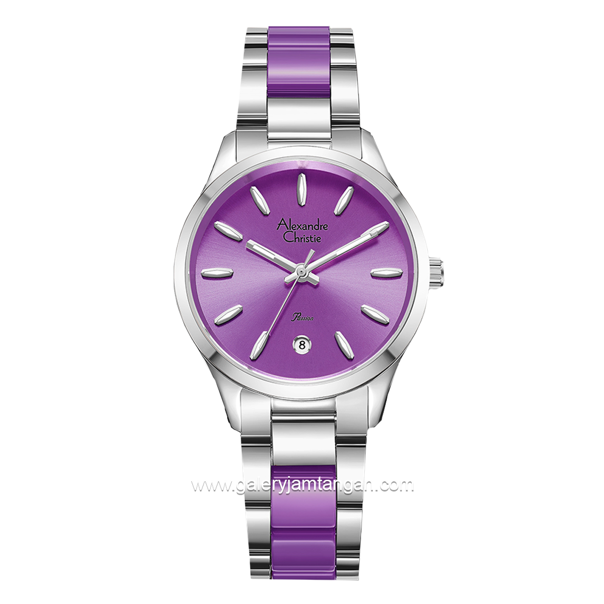 Alexandre Christie AC 2B44 LD Silver Combinasi Purple Stainless Steel