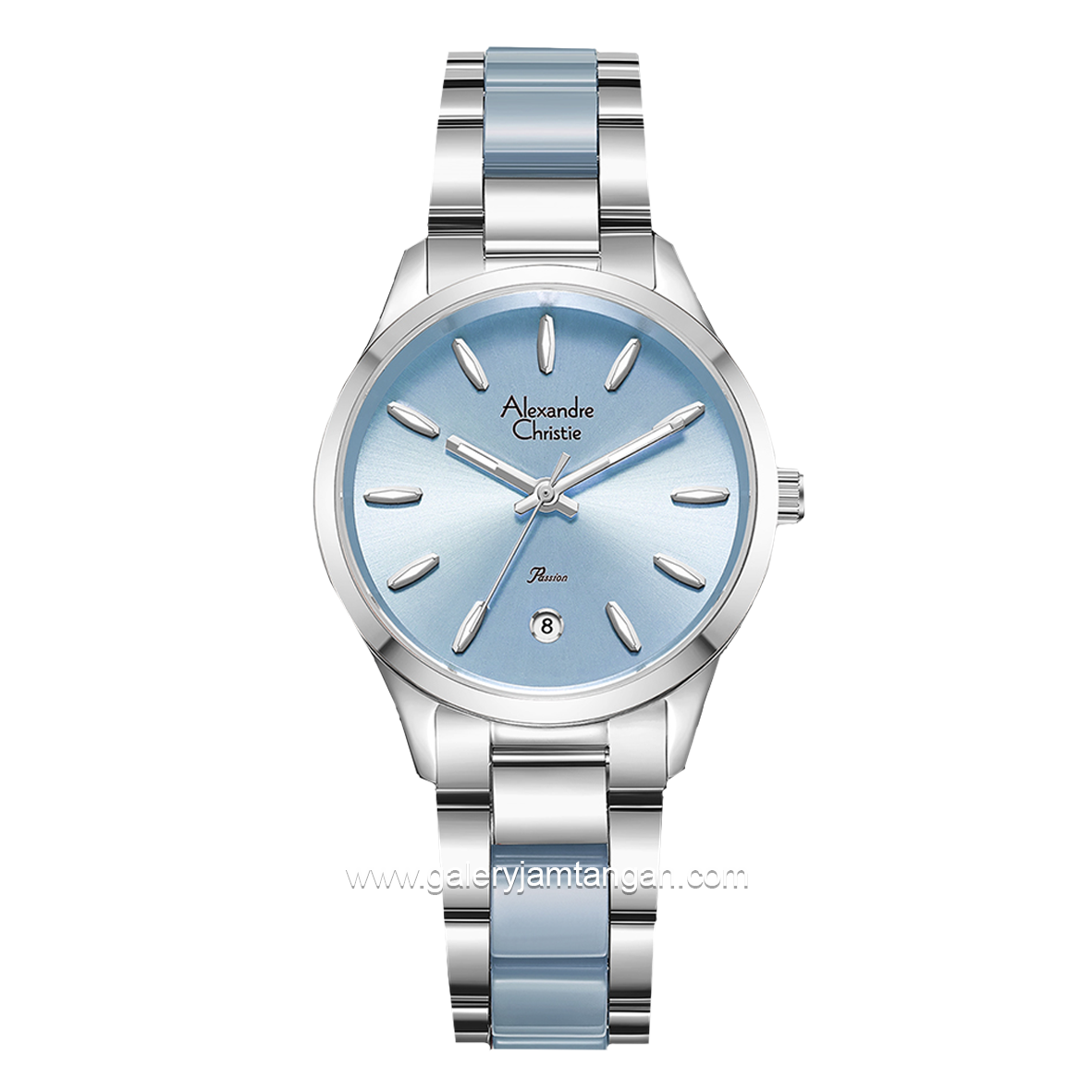Alexandre Christie AC 2B44 LD Silver Combinasi Blue Stainless Steel