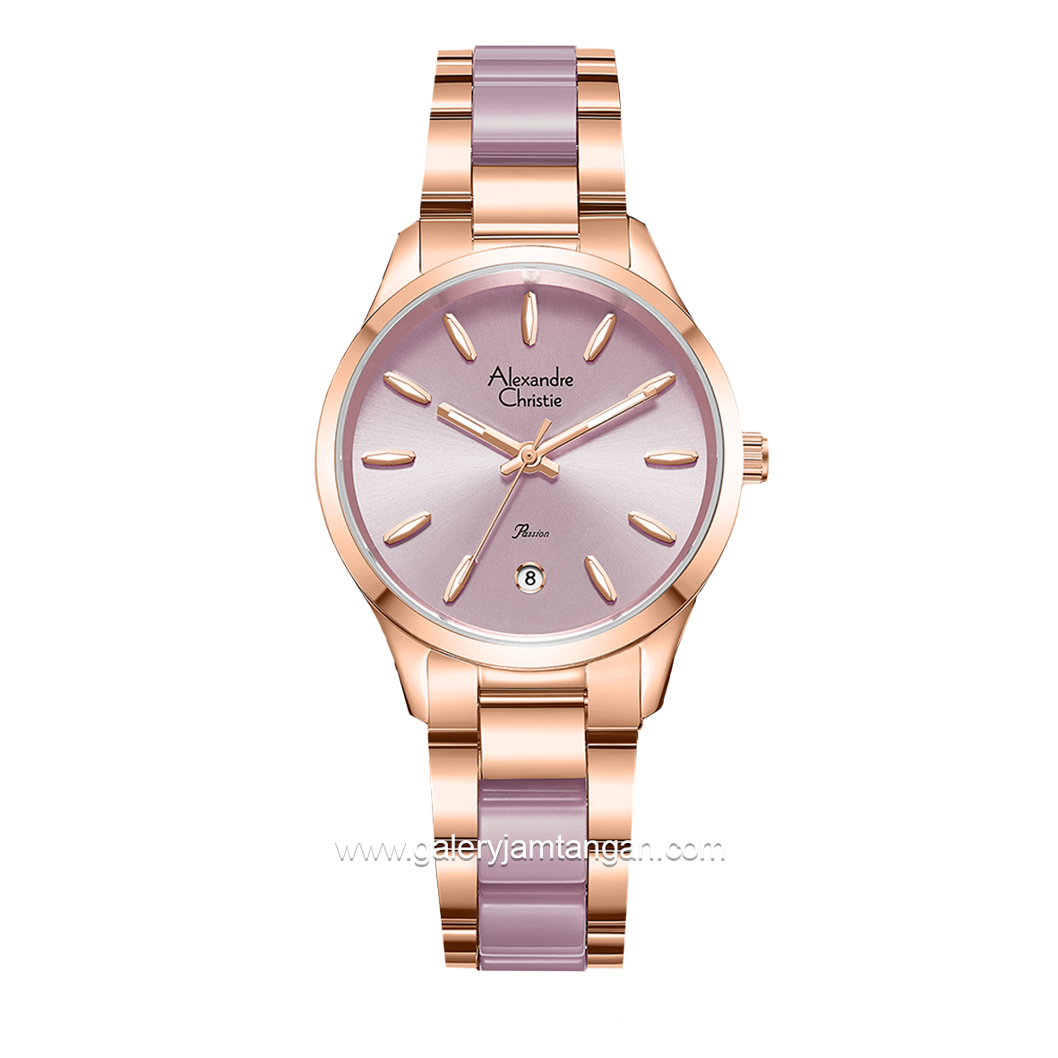 Alexandre Christie AC 2B44 LD Rosegold Combinasi Purple Stainless Steel