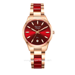 Alexandre Christie AC 2B44 LD Rosegold Combinasi Red Stainless Steel