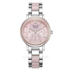 Alexandre Christie Passion AC 2B45 BF Silver Pink Multifunction  Stainless Steel with Acetate Strap