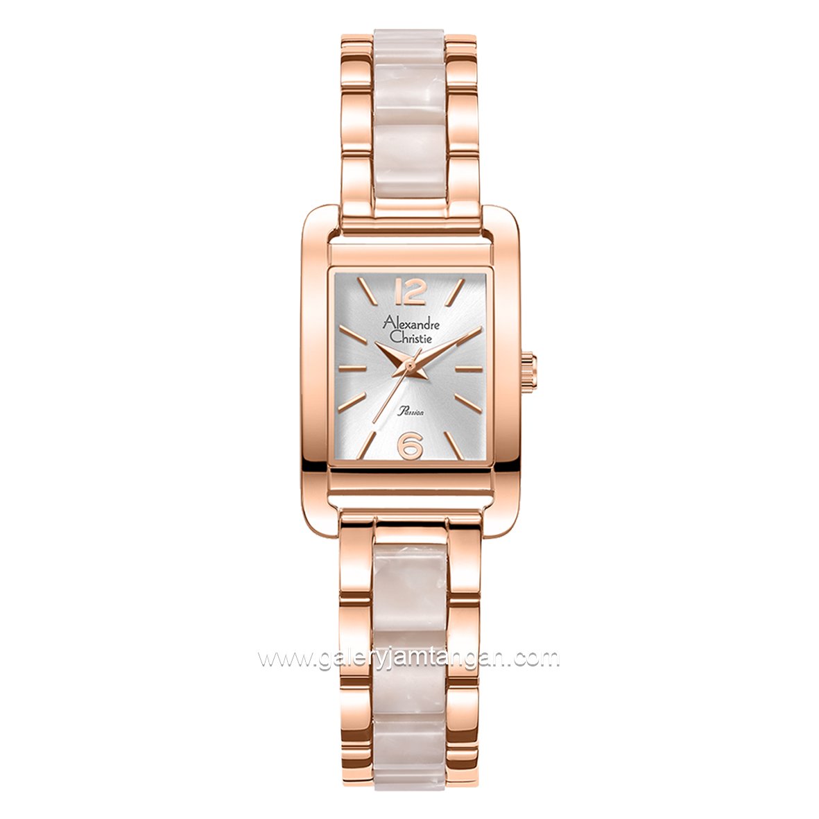 Alexandre Christie Passion AC 2B50 LH Rosegold White Stainless Steel with Acetate