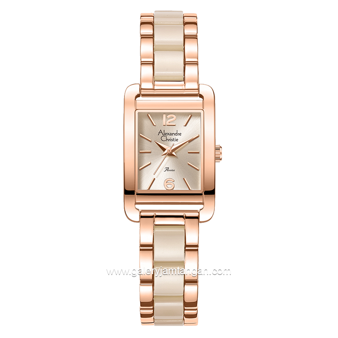 Alexandre Christie Passion AC 2B50 LH Rosegold Cream Stainless Steel with Acetate