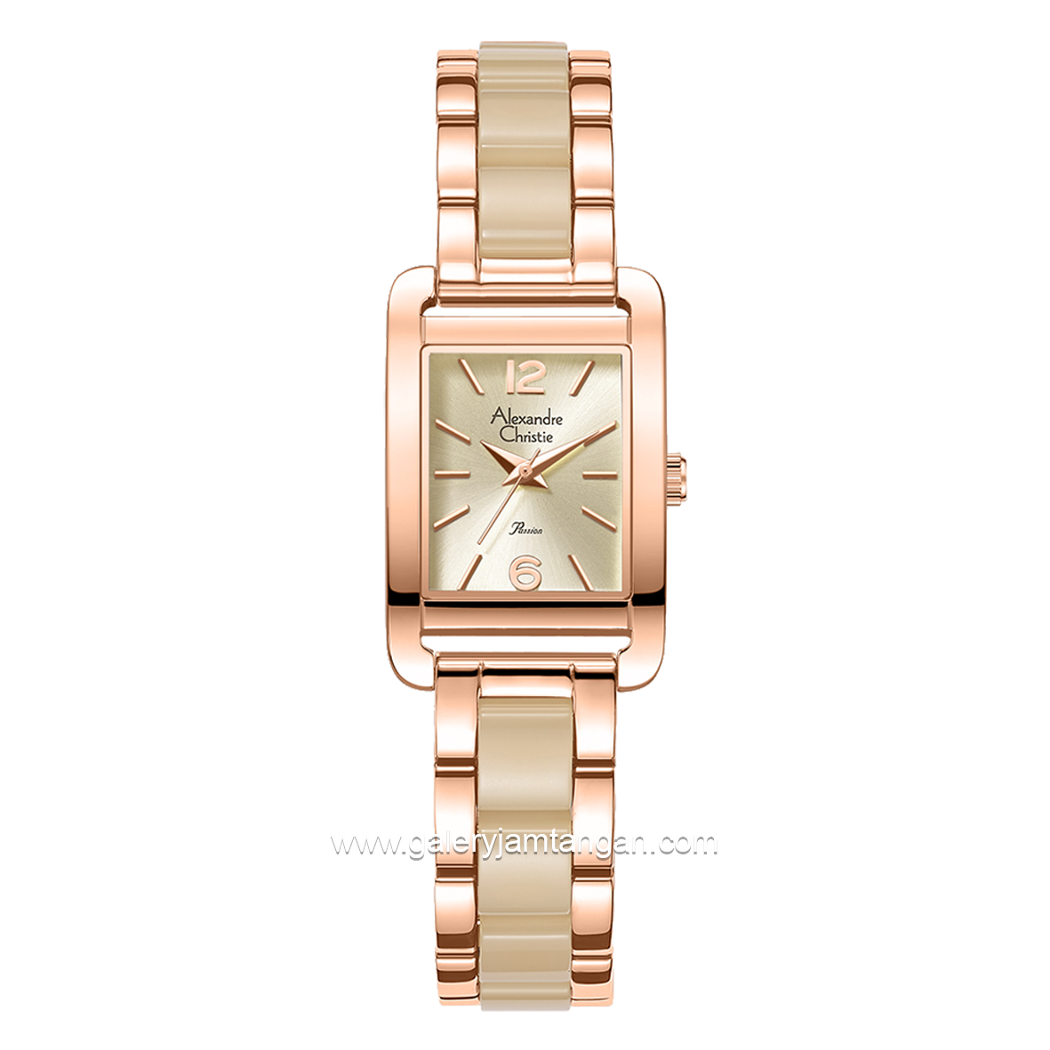 Alexandre Christie Passion AC 2B50 LH Rosegold Yellow Stainless Steel with Acetate