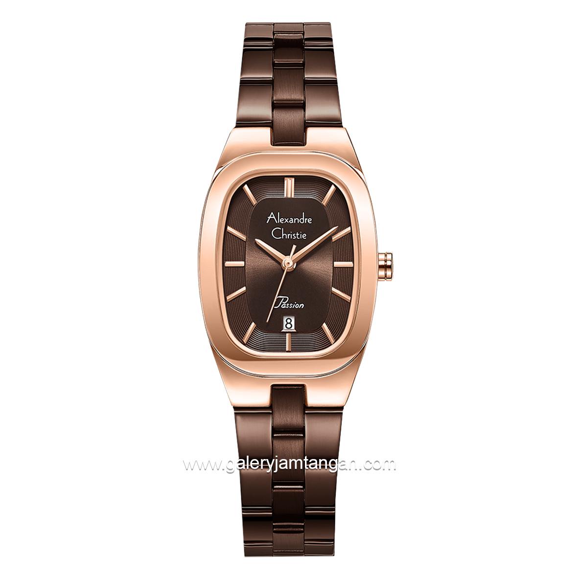 Alexandre Christie Passion AC 2B53 LD Brown Rosegold Stainless Steel Strap