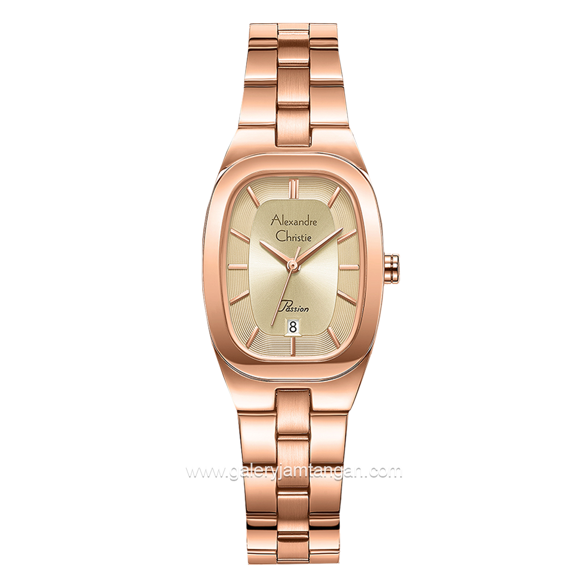 Alexandre Christie Passion AC 2B53 LD Rosegold Dial Gold Stainless Steel Strap