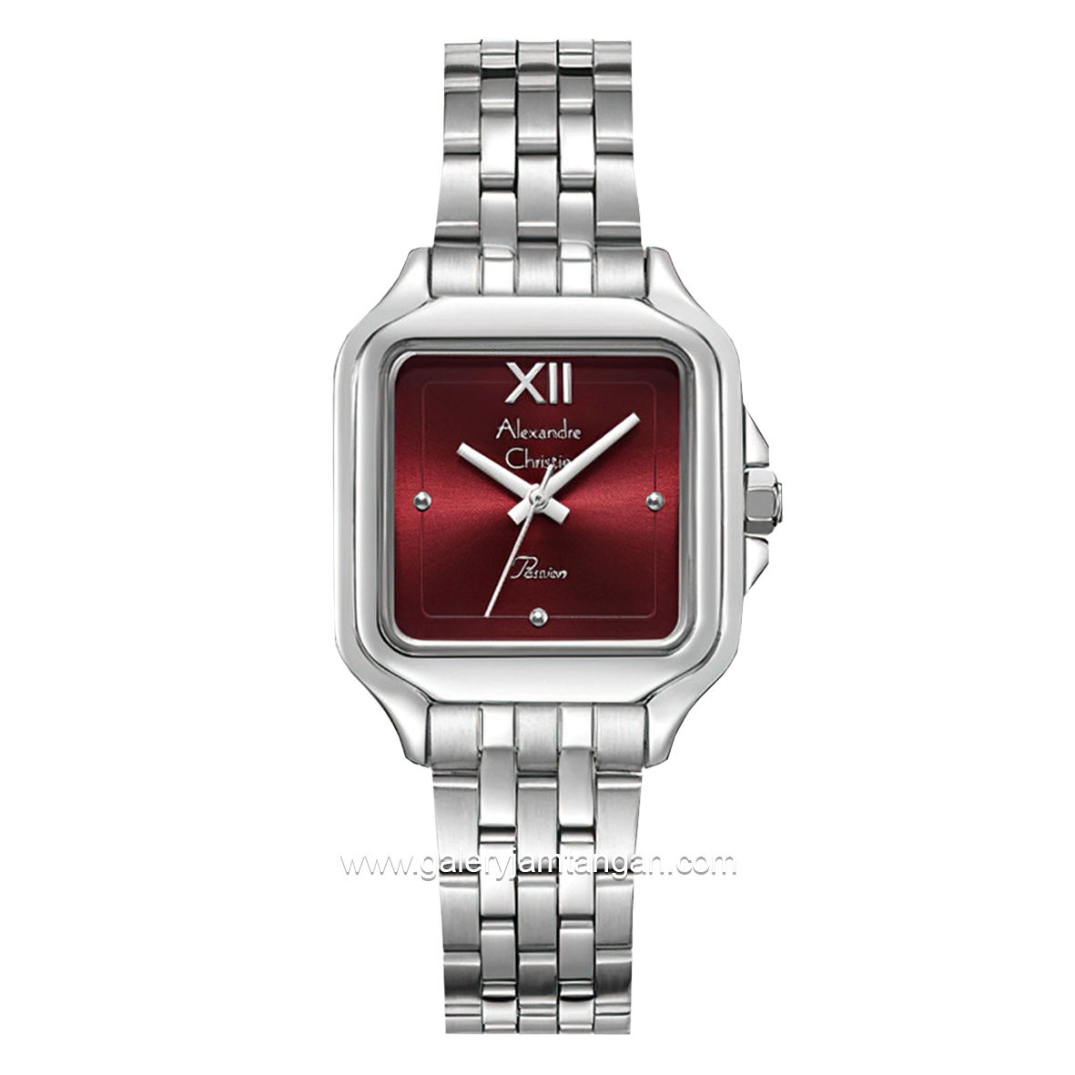 Alexandre Christie Passion AC 2B55 LH Silver Dial Red Stainless Steel Strap