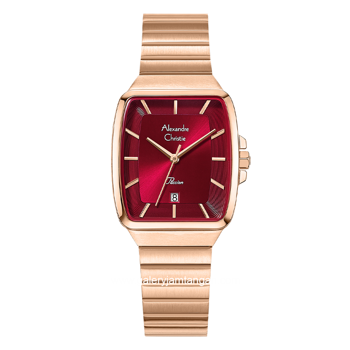 Alexandre Christie AC 2B56 LD Ladies Rosegold Dial Red Stainless Steel Strap