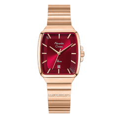 Alexandre Christie AC 2B56 LD Ladies Rosegold Dial Red Stainless Steel Strap