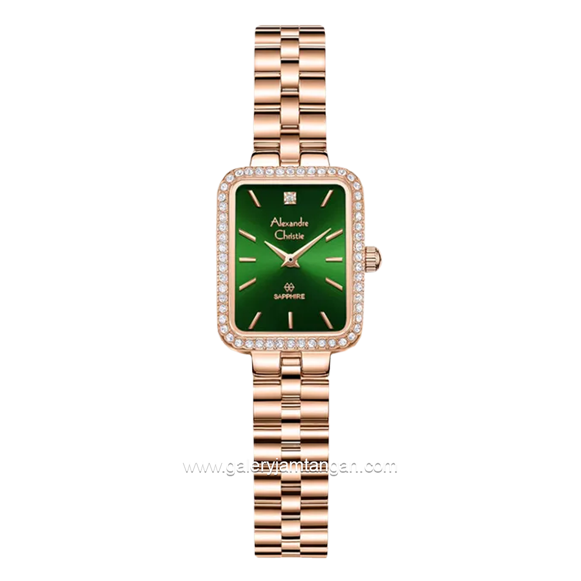 Alexandre Christie AC 2B71 LH Rosegold Dial Green Stainless Steel