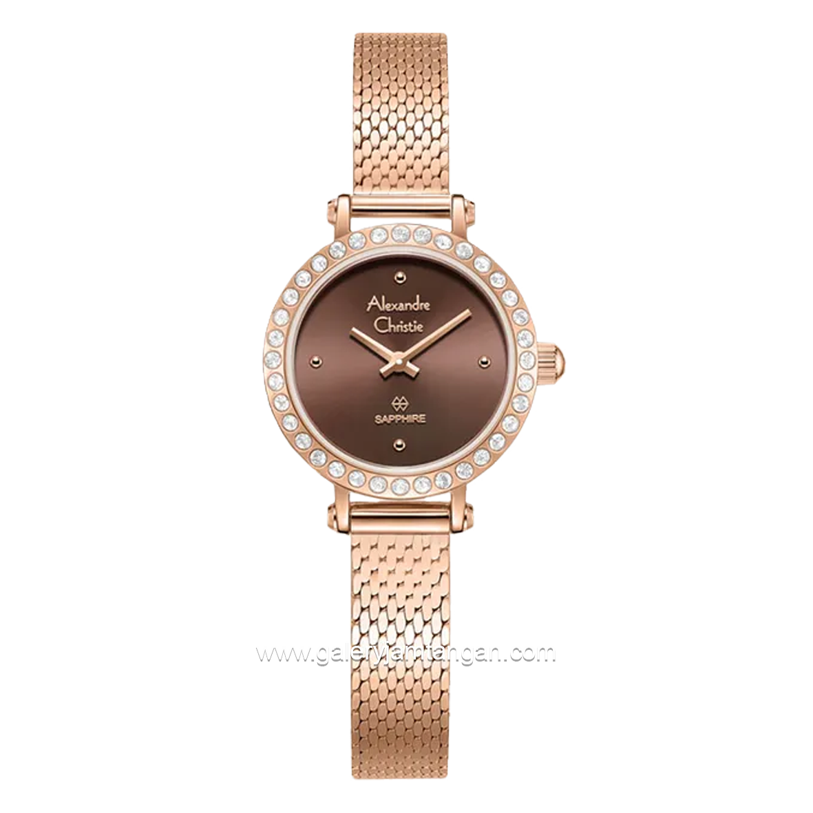 Alexandre Christie AC 2B76 LH Rosegold Dial Brown Stainless Steel