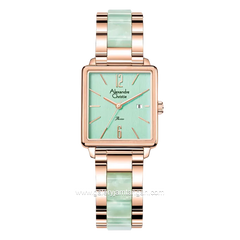 Alexandre Christie AC 2B80 LD Rosegold Green Stainless Steel
