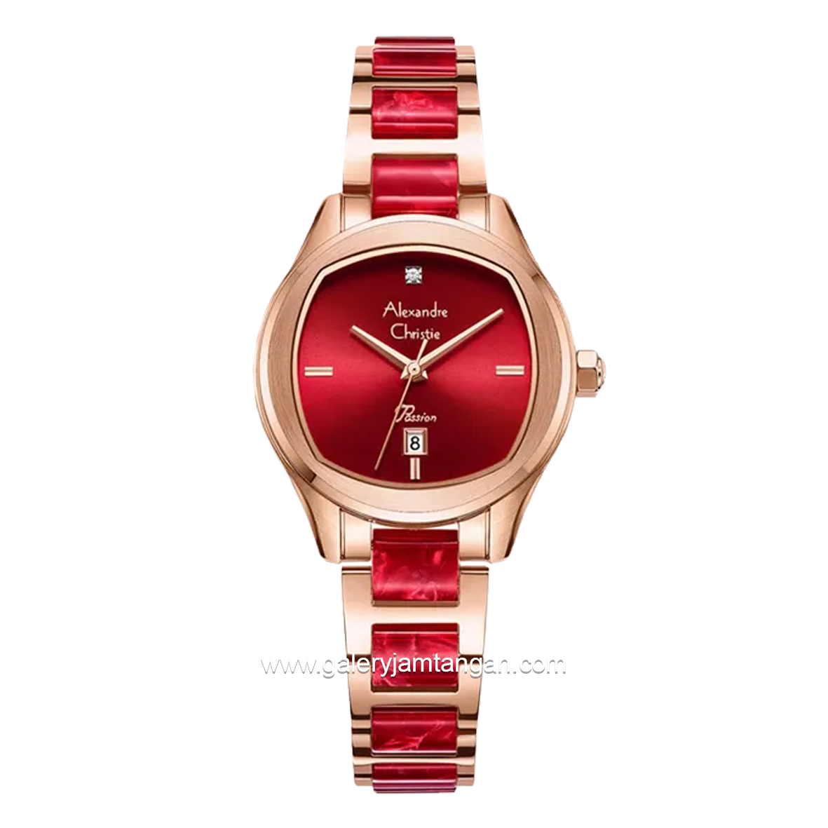 Alexandre Christie AC 2B82 LD Rosegold Red Combination Stainless Steel Ceramic