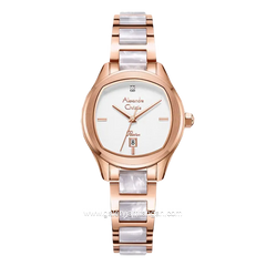 Alexandre Christie AC 2B82 LD Rosegold White Combination Stainless Steel Ceramic