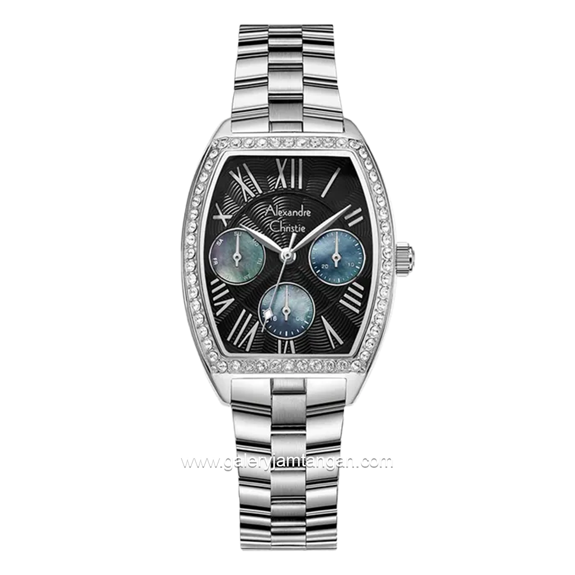 Alexandre Christie AC 2B86 BF Multifunction Silver Dial Black Stainless Steel