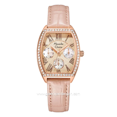Alexandre Christie AC 2B86 BF Multifunction Pink Rosegold Leather Strap