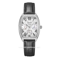 Alexandre Christie AC 2B86 BF Multifunction Gray Silver Leather Strap