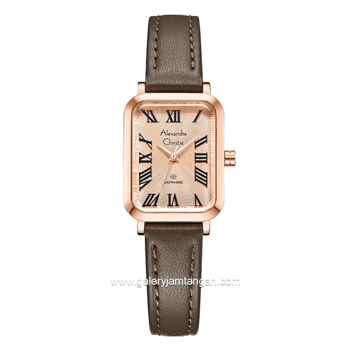 Alexandre Christie AC 2B87 LH Passion Brown Rosegold Leather Strap