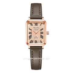 Alexandre Christie AC 2B87 LH Passion Brown Rosegold Leather Strap