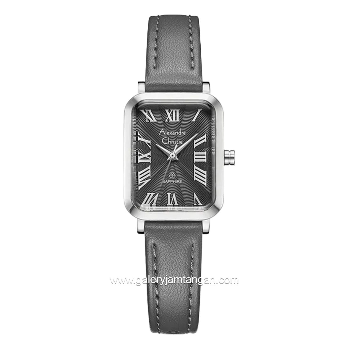 Alexandre Christie AC 2B87 LH Passion Gray Silver Leather Strap