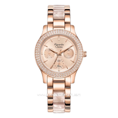 Alexandre Christie AC 2C02 BFBRGRGPN Dual Tone Dial Rosegold St Steel Acetate Strap