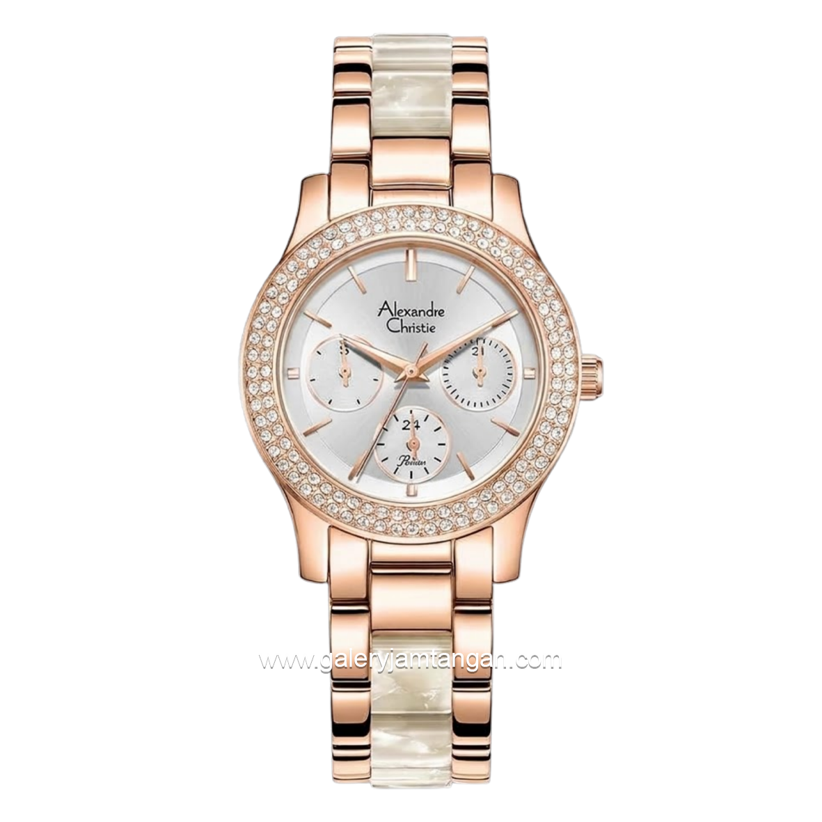 Alexandre Christie AC 2C02 BFBRGSL Dual Tone Dial Silver St Steel Acetate Strap