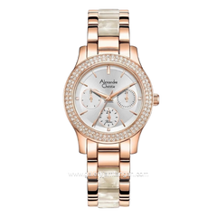 Alexandre Christie AC 2C02 BFBRGSL Dual Tone Dial Silver St Steel Acetate Strap