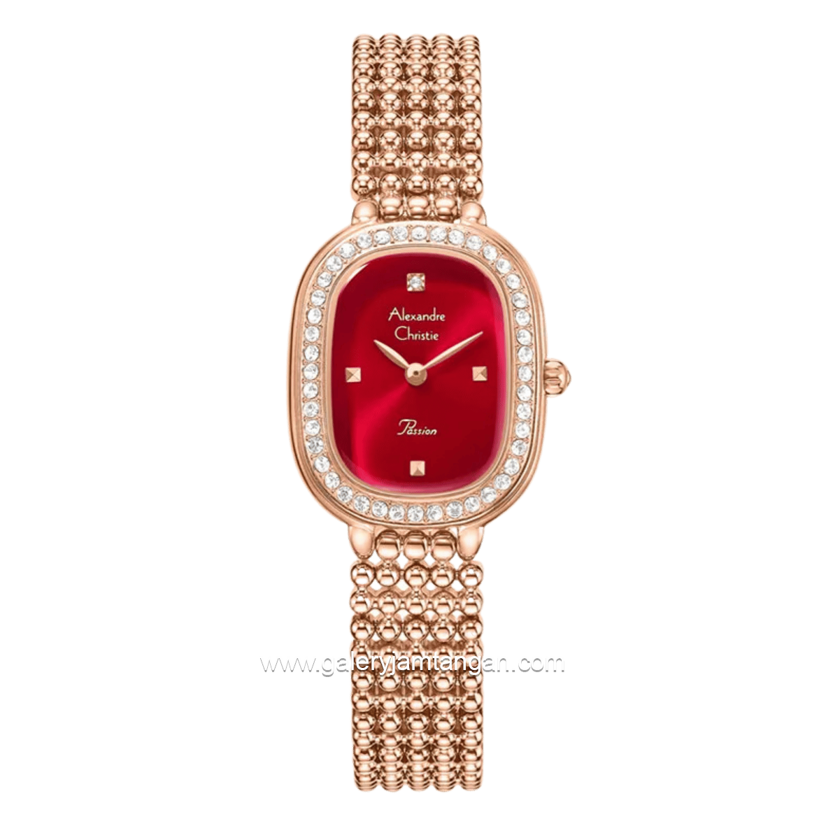 Alexandre Christie Passion AC 2C12 LH BRGRE Rosegold Dial Red Stainless Steel Strap