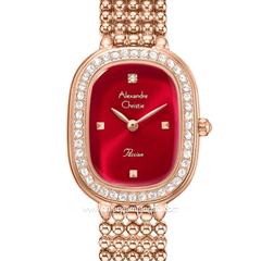 Alexandre Christie Passion AC 2C12 LH BRGRE Rosegold Dial Red Stainless Steel Strap