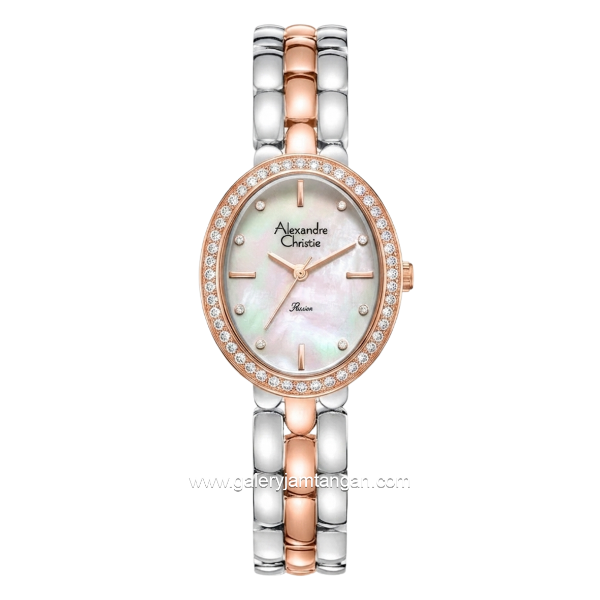 Alexandre Christie Passion AC 2C15 LH BTRMS Ladies MOP Dial Dual Tone Stainless Steel Strap