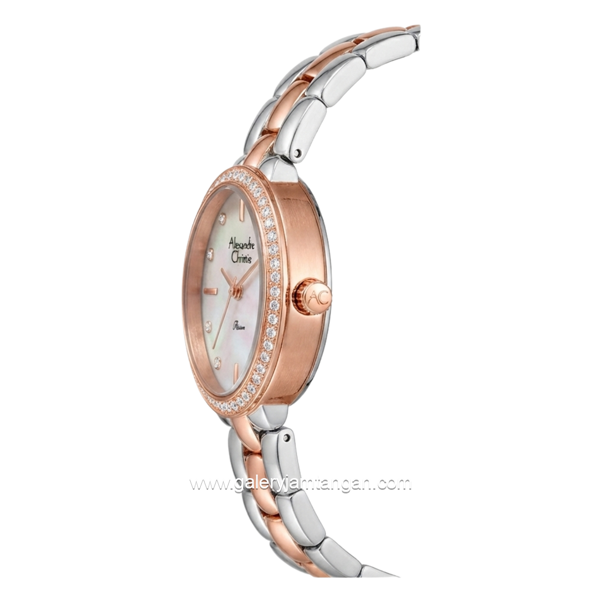 Alexandre Christie Passion AC 2C15 LH BTRMS Ladies MOP Dial Dual Tone Stainless Steel Strap