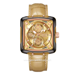 Alexandre Christie AC 3030 BF Multifunction Yellow Leather Strap