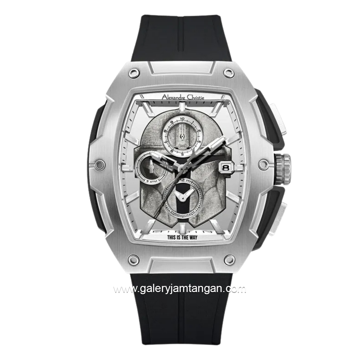 Alexandre Christie X Star Wars AC 6629 MCRMD1 Men The Mandalorian Edition Black Rubber Limited Edition