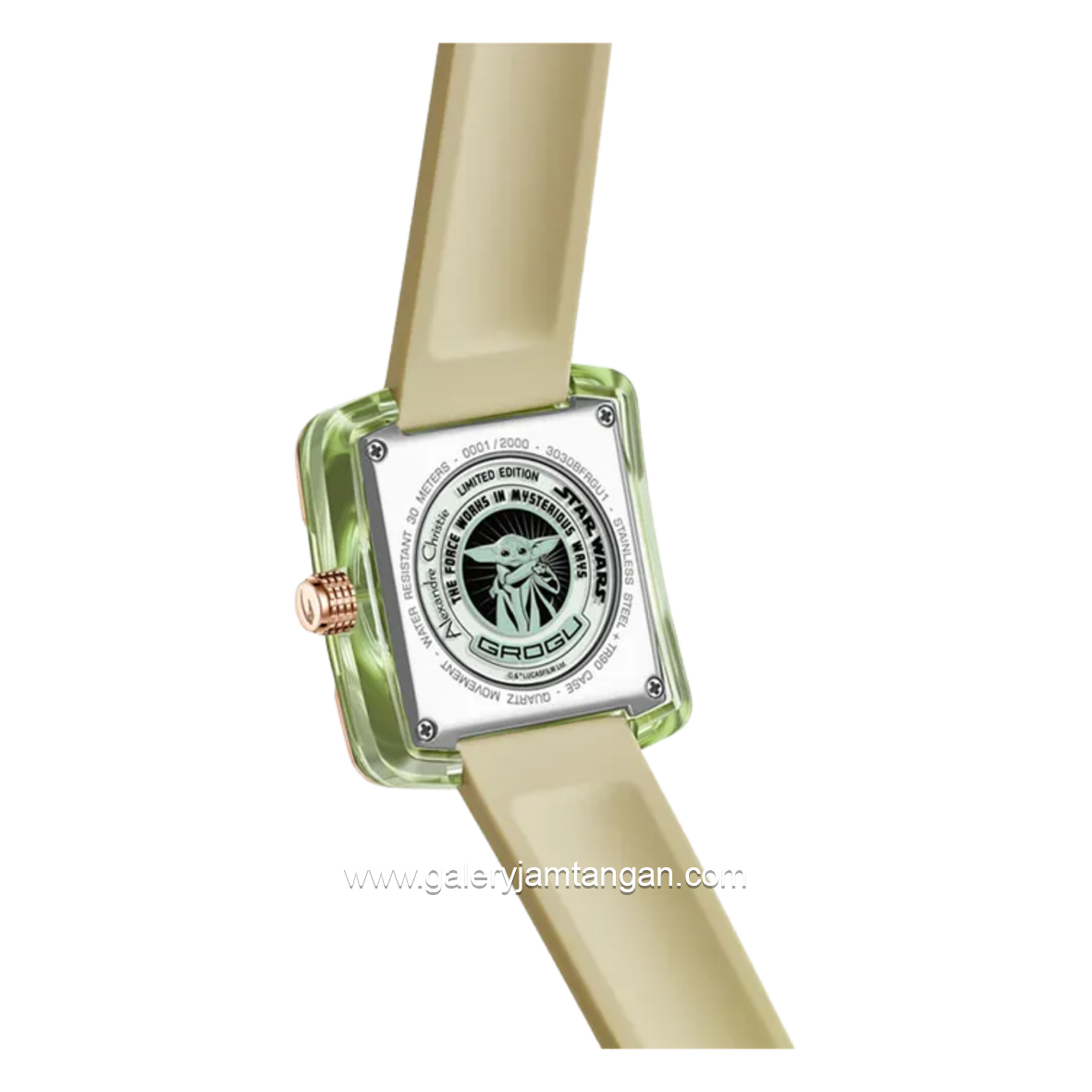 Alexandre Christie X Star Wars AC 3030 BFRGU1 Ladies Grogu Edition Rubber Strap Limited Edition