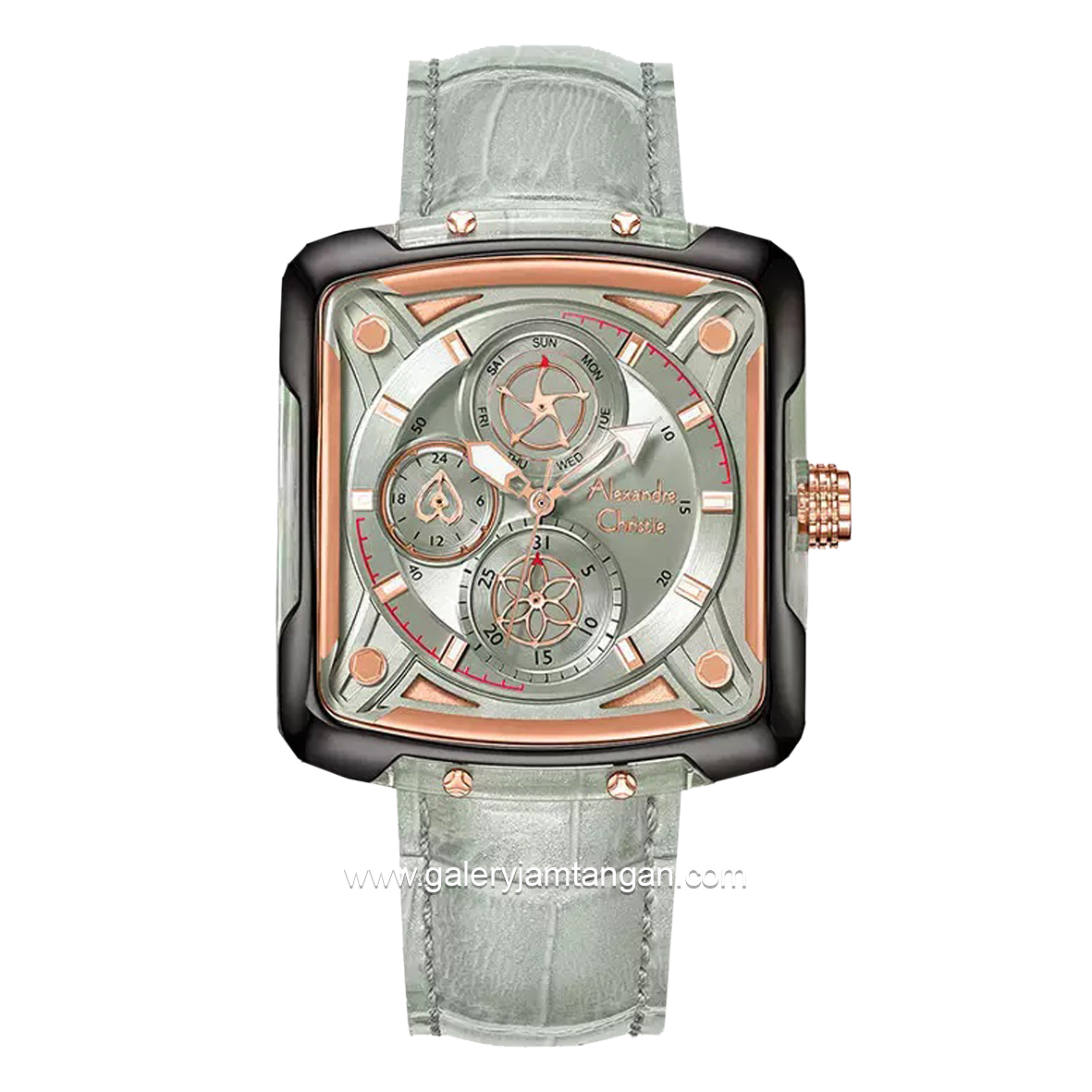 Alexandre Christie AC 3030 BF Multifunction Grey Leather Strap