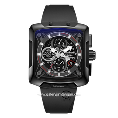 Alexandre Christie AC 3030 GC Full Black Rubber Strap