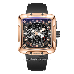 Alexandre Christie AC 3030 GC Black Rosegold Rubber Strap