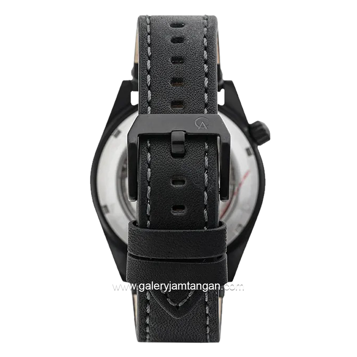Alexandre Christie Automatic AC 3046 MA Black Ring Grey Leather Strap