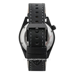 Alexandre Christie Automatic AC 3046 MA Black Ring Grey Leather Strap