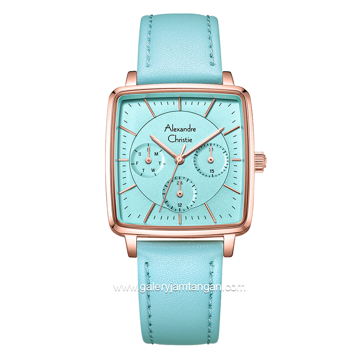 Alexandre Christie AC 5003 BF Blue Multifunction Leather Strap