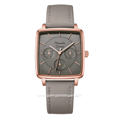 Alexandre Christie AC 5003 BF Grey Rosegold Multifunction Leather Strap