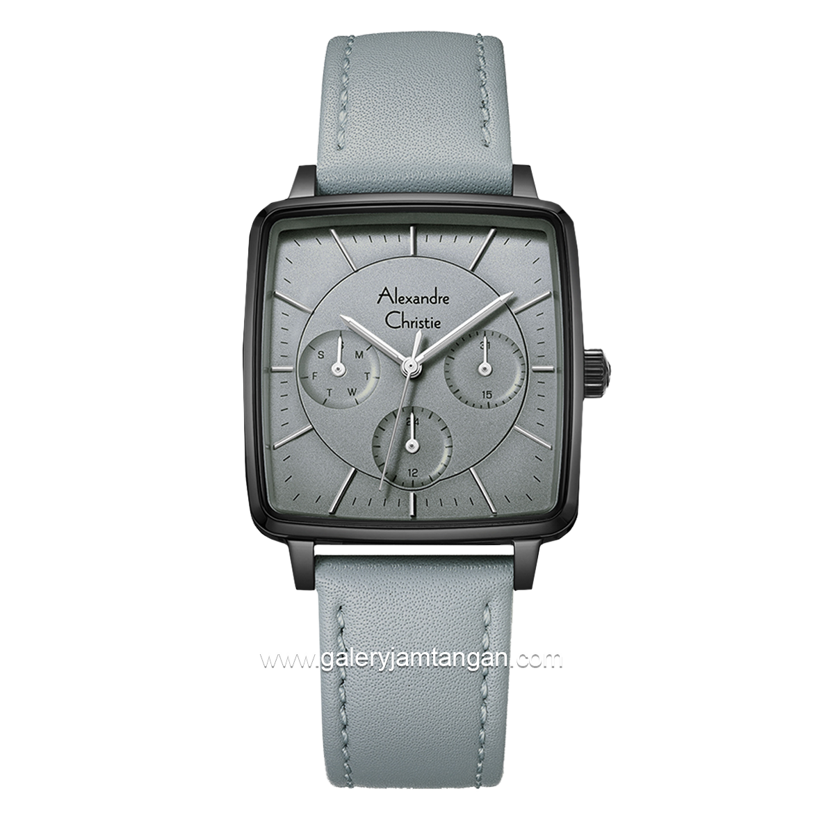 Alexandre Christie AC 5003 BF Grey Black Multifunction Leather Strap